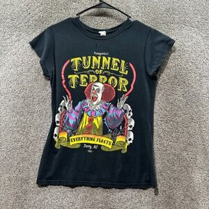 IT Pennywise Clown‎ Graphic Babydoll T-Shirt Women Small Gildan Stephen King